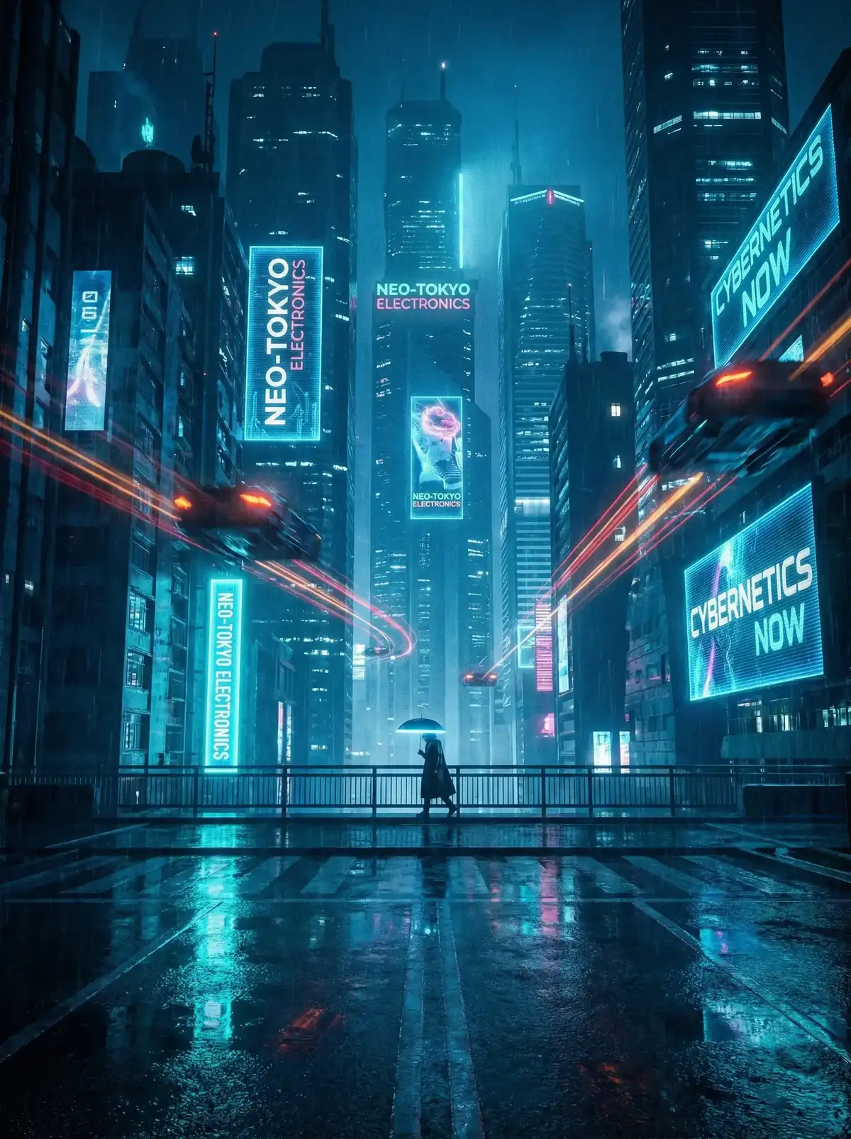 花都影视- - 赛博朋克都市夜景与飞行器